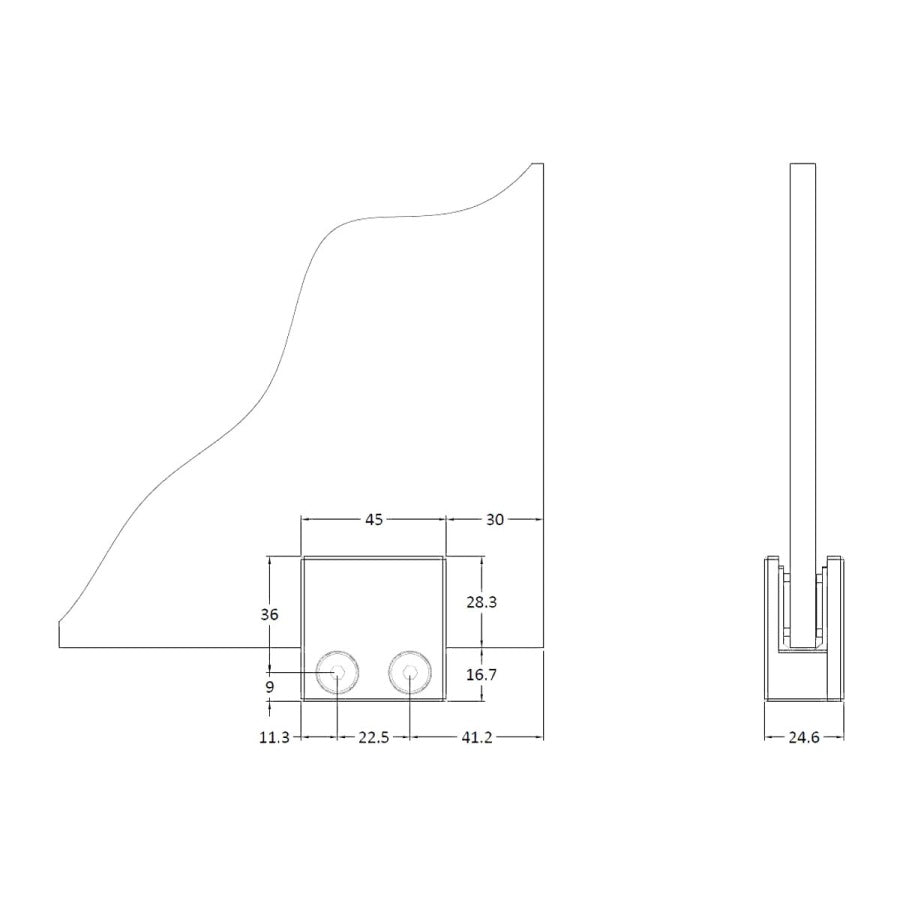 Black Wetroom Foot and Wall Bracket