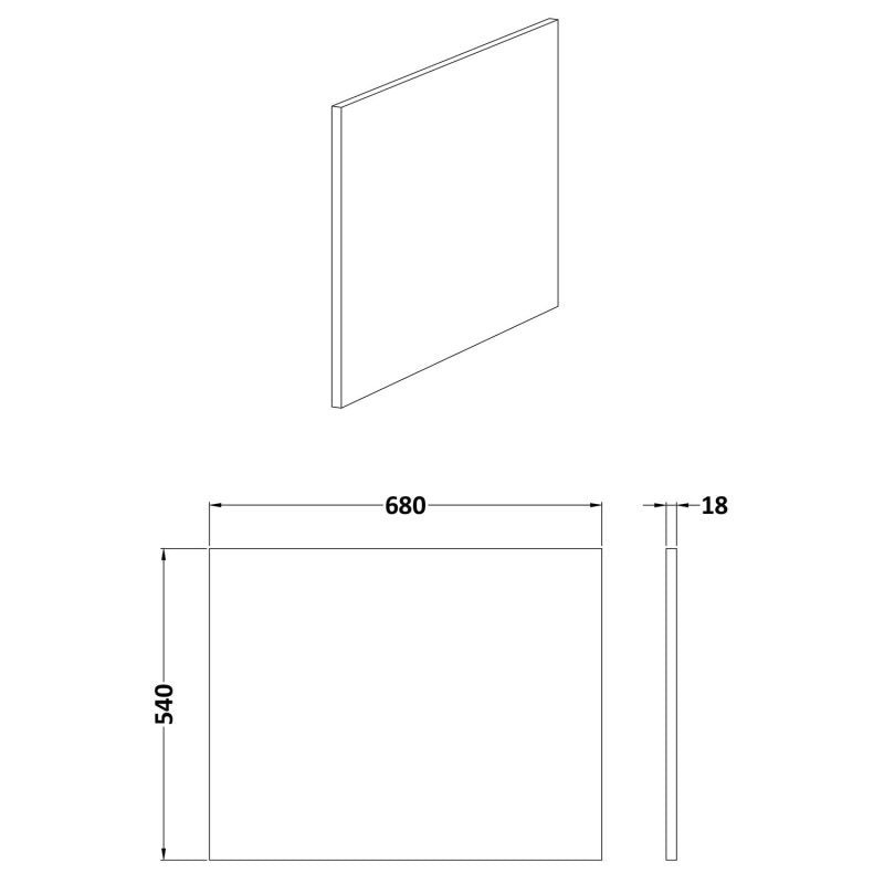 700mm Square Shower Bath End Panel