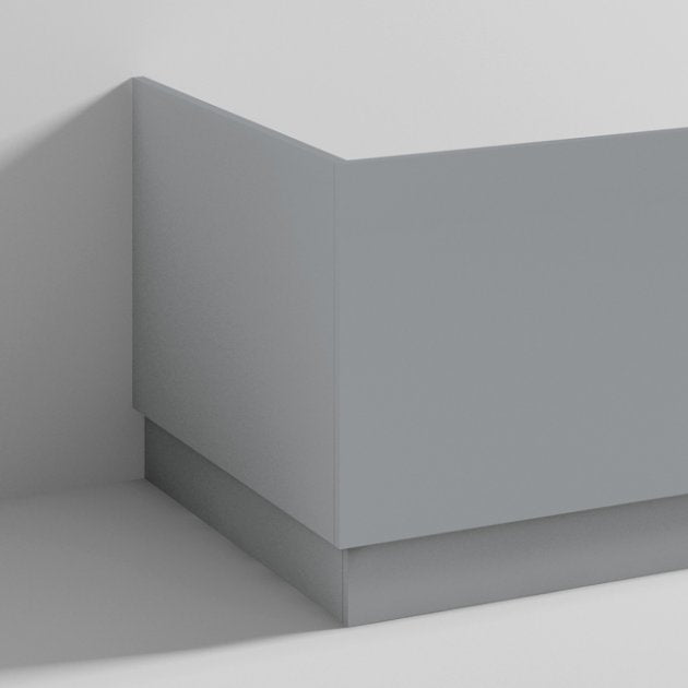 Crawford Blocks Straight Bath End Panel and Plinth 560mm H x 730mm W - Satin Grey