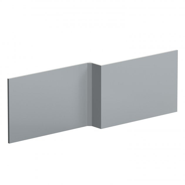 Crawford Blocks Square Shower Bath Front Panel 540mm H x 1700mm W - Satin Grey