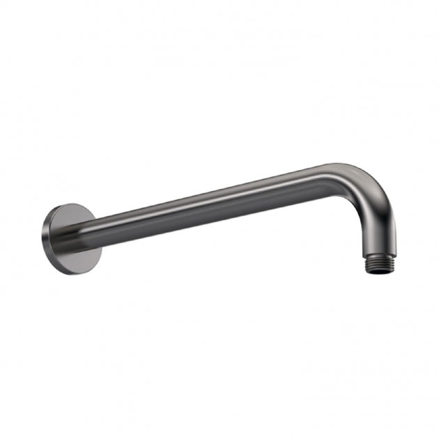 Crawford Round Wall Mounted Shower Arm 335mm Length - Brushed Pewter