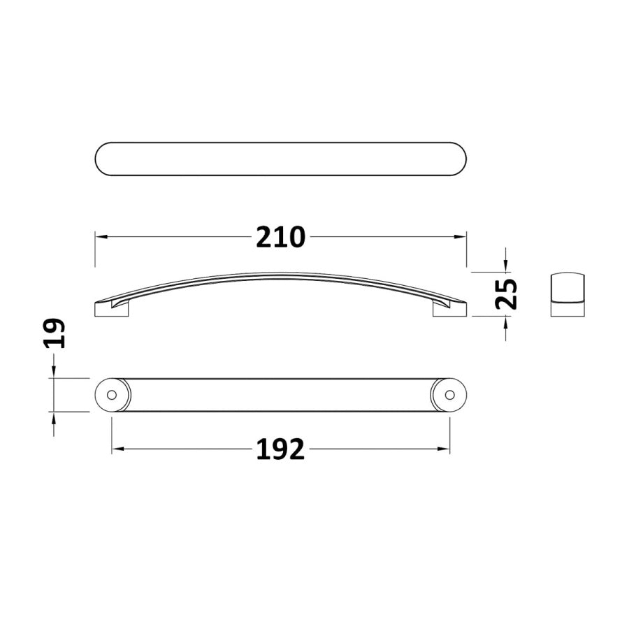 210mm D Shape Bar Handle