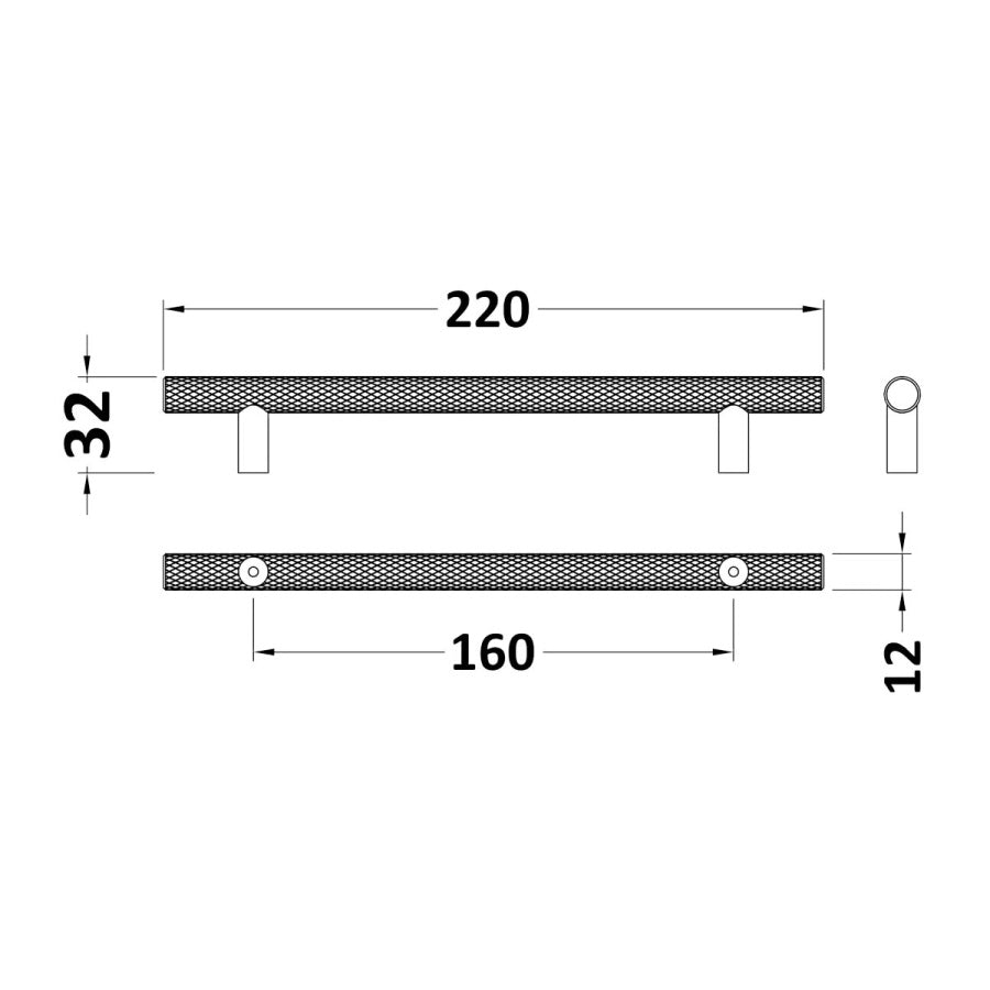 Knurled Bar Handle 160mm