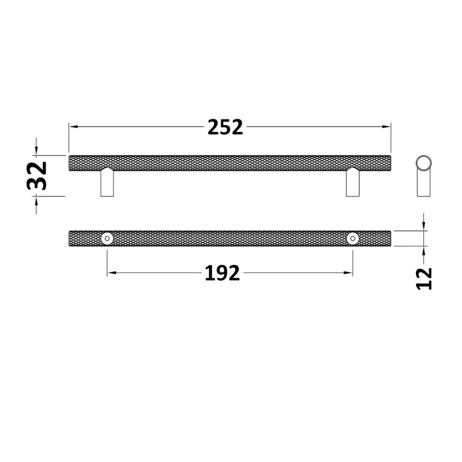 Knurled Bar Handle 192mm