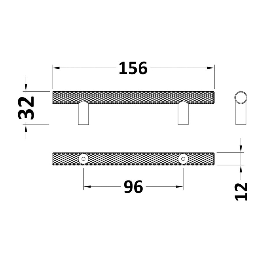 Knurled Bar Handle 96mm