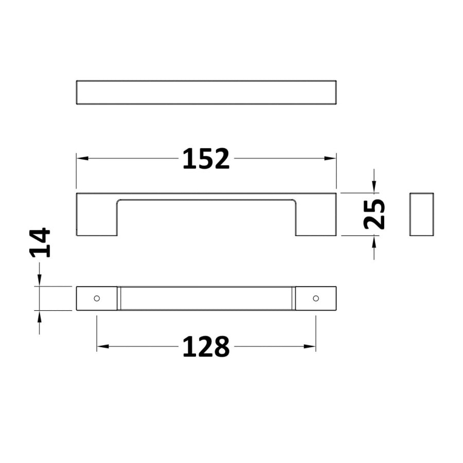 150mm D Handle