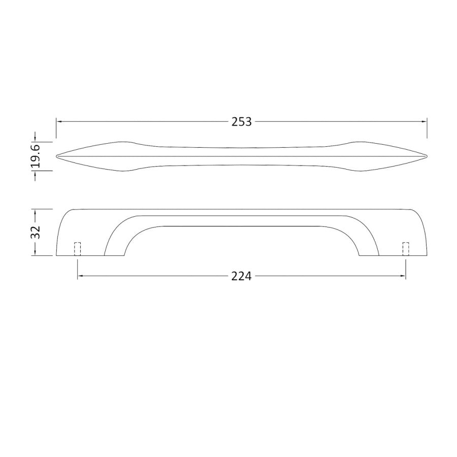 D Shaped Handle 224mm