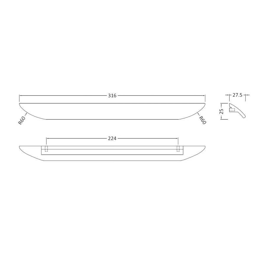 Finger Pull Handle 224mm