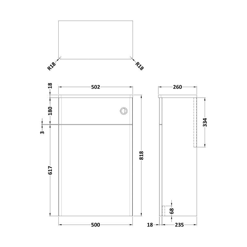 Crawford Classique Back to Wall WC Toilet Unit 500mm Wide - Satin Grey