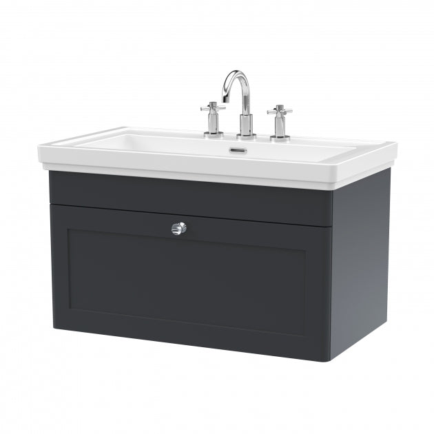 Classique Traditional 800mm 1-Drawer Wall Hung Vanity Unit