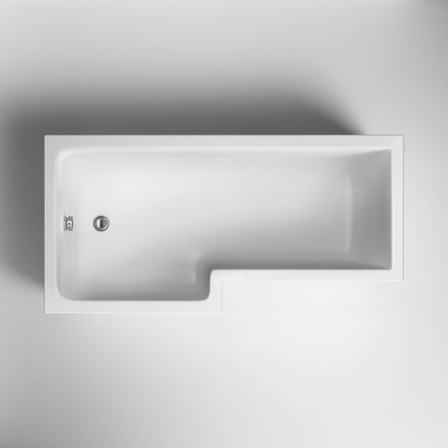 Crawford Square L-Shaped Shower Bath 1500mm x 700mm/850mm - Left Handed (inc Leg Set)