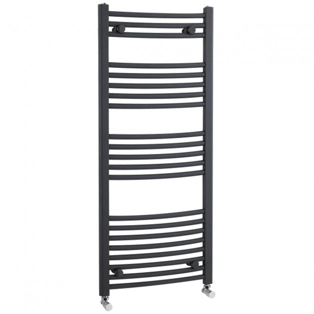 Crawford Curved Heated Towel Rail 1150mm H x 500mm W - Anthracite