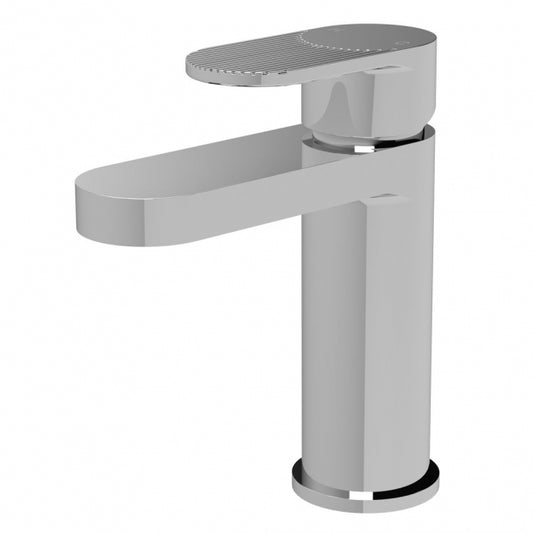 Crawford Cyprus Fluted Mono Basin Mixer Tap with Push Button Waste - Chrome