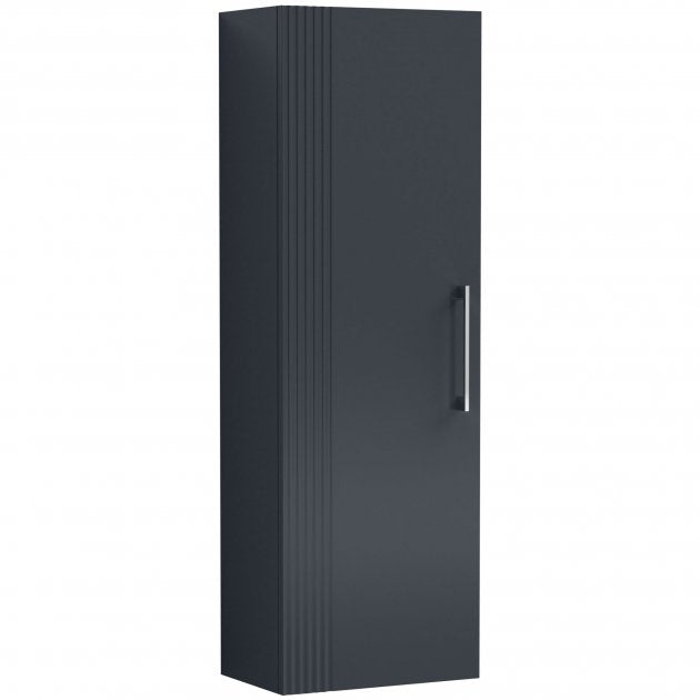 Crawford Deco Wall Hung 1-Door Tall Unit 400mm Wide - Satin Anthracite