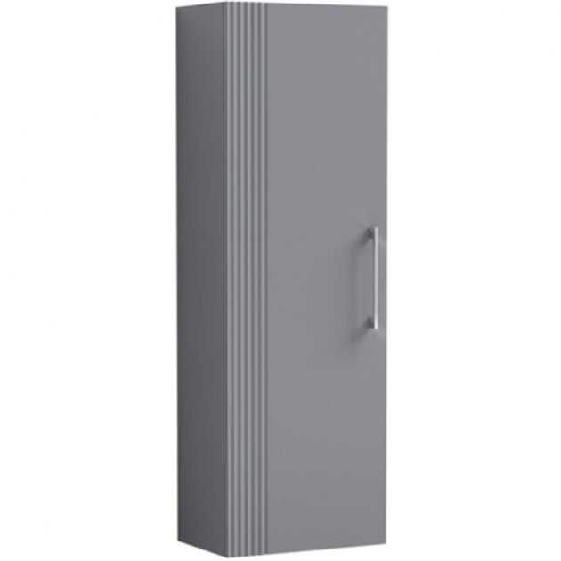 Crawford Deco Wall Hung 1-Door Tall Unit 400mm Wide - Satin Grey