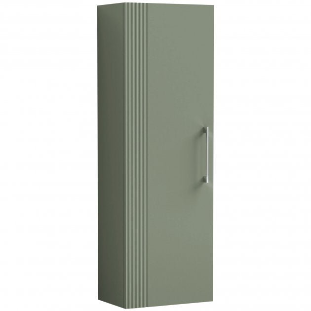 Crawford Deco Wall Hung 1-Door Tall Unit 400mm Wide - Satin Green