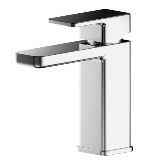 Crawford Windon Square Mono Basin Mixer Tap with Push Button Waste