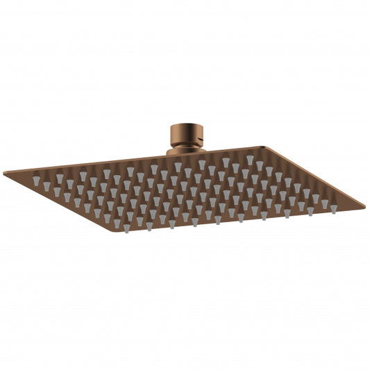 Crawford Square Fixed Shower Head 200mm x 200mm - Brushed Bronze