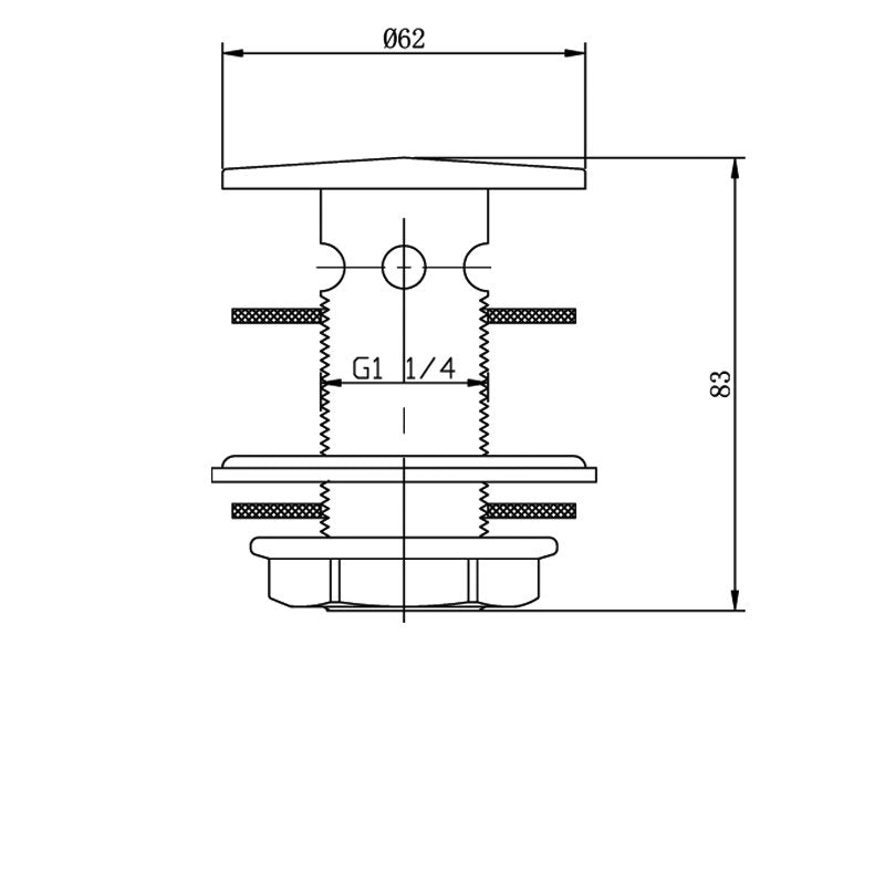 Crawford Flip Top Brass Basin Waste Chrome - Slotted