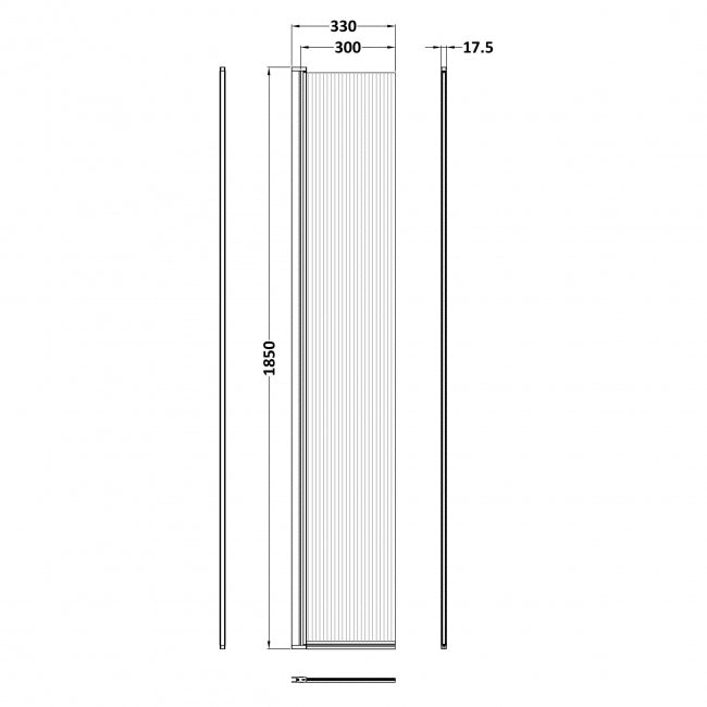 300mm Fluted Hinged Screen with Support Bar