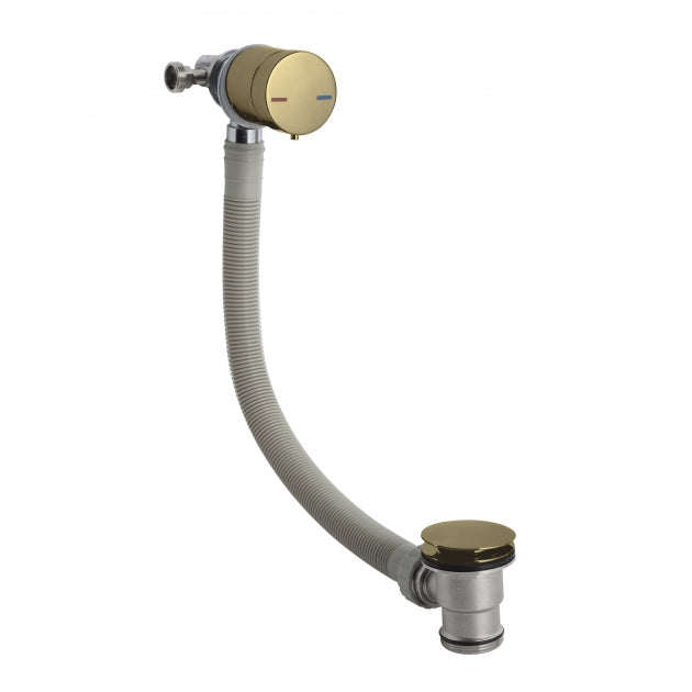 Crawford Freeflow Bath Filler with Pop Up Waste and Overflow - Brushed Brass