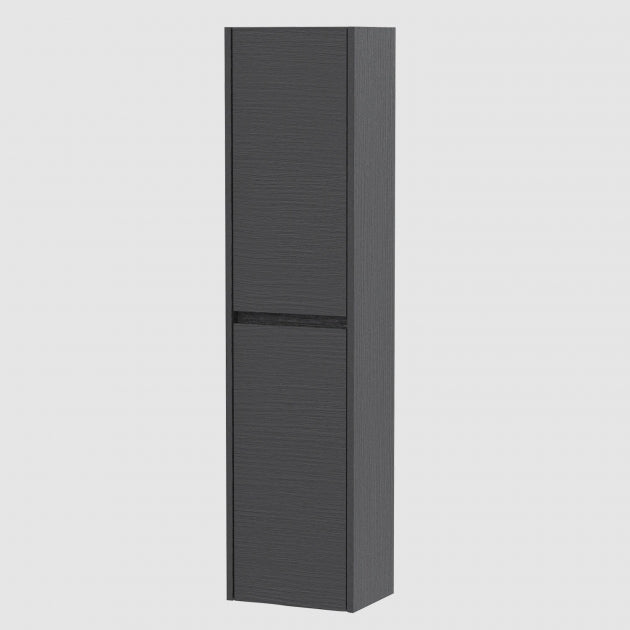 Havana Wall Hung 2-Door Tall Storage Unit 350mm Wide - Graphite Grey