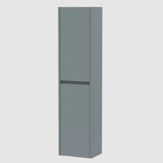 Havana Wall Hung 2-Door Tall Storage Unit 350mm Wide - Coastal Grey