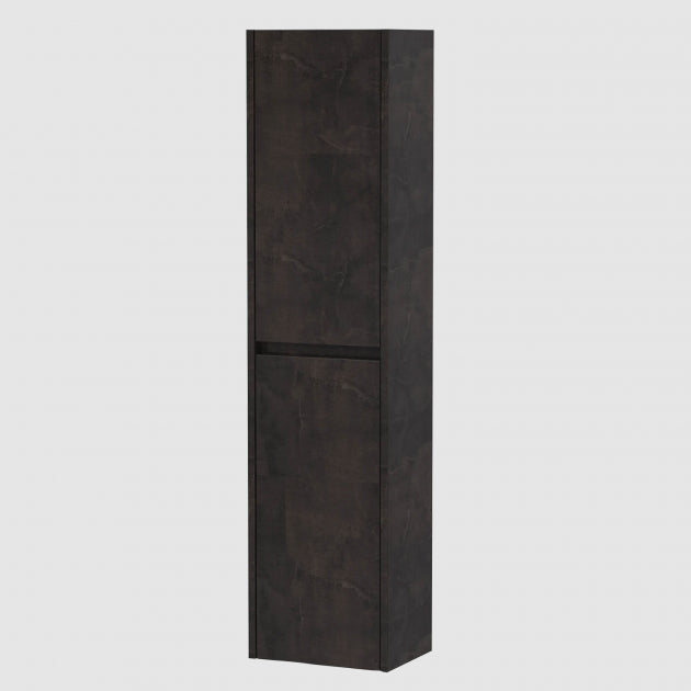 Havana Wall Hung 2-Door Tall Storage Unit 350mm Wide - Metallic Slate