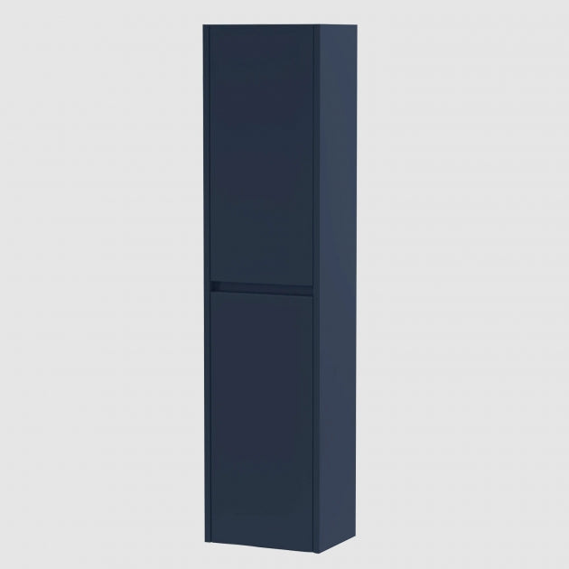 Havana Wall Hung 2-Door Tall Storage Unit 350mm Wide - Indigo Blue