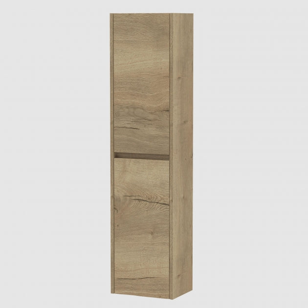 Havana Wall Hung 2-Door Tall Storage Unit 350mm Wide - Autumn Oak