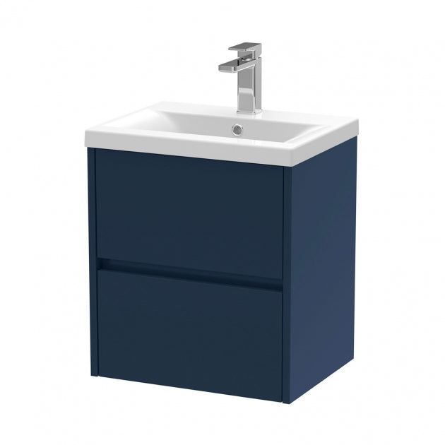 Havana Wall Hung 2-Drawer Vanity Unit with Basin 1 500mm Wide - Midnight Blue