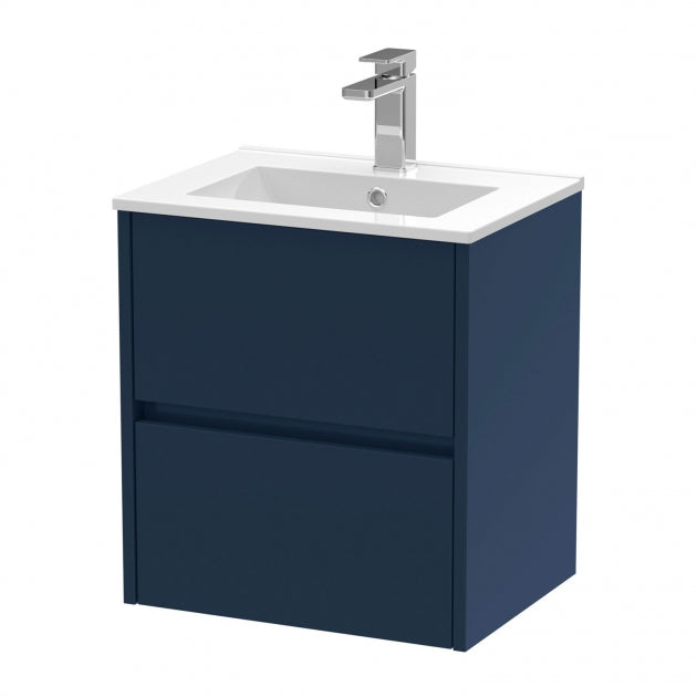 Havana Wall Hung 2-Drawer Vanity Unit with Basin 2 500mm Wide - Midnight Blue