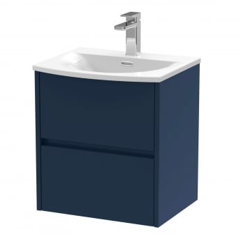 Havana Wall Hung 2-Drawer Vanity Unit with Basin 4 500mm Wide - Midnight Blue