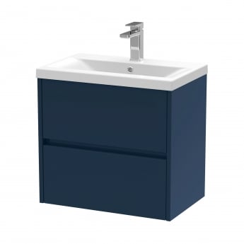 Havana Wall Hung 2-Drawer Vanity Unit with Basin 1 600mm Wide - Midnight Blue