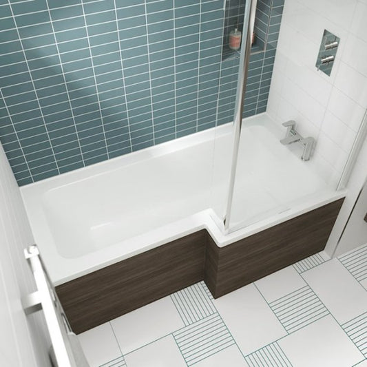 Crawford Square L-Shaped Shower Bath 1500mm x 700mm/850mm - Right Handed