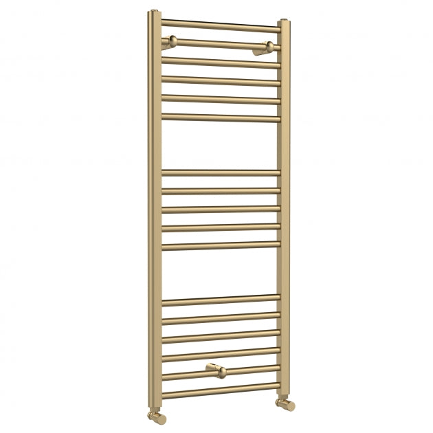 Crawford Lorica Straight Heated Ladder Towel Rail 1200mm H x 500mm W - Brushed Brass