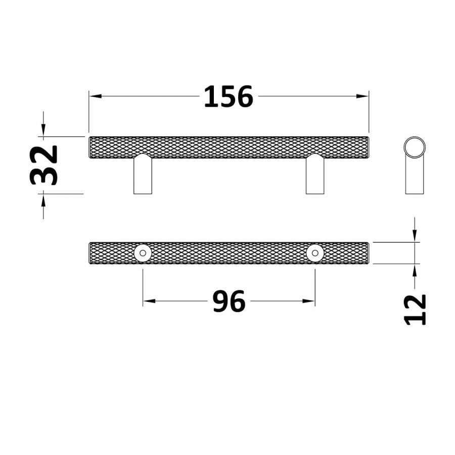 Knurled Bar Handle 96mm