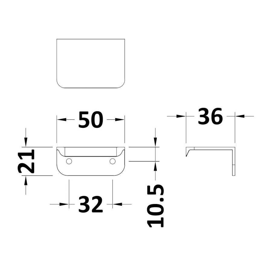 Small Rear Fixed Handle 50mm