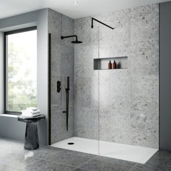 800mm Wetroom Screen With Support Bar