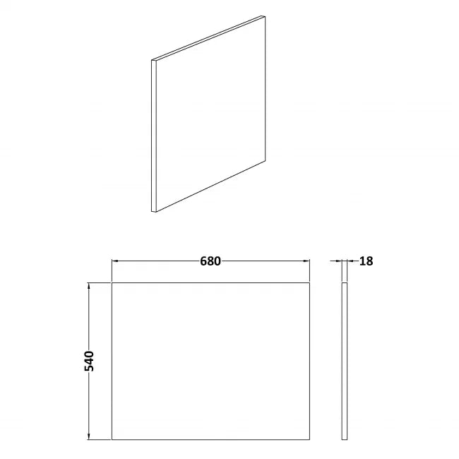 Square Shower Bath End Panel