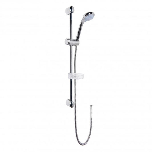 Crawford Modern Shower Slider Rail Kit 600mm High - Chrome