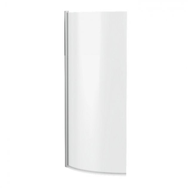 Crawford Curved P-Shaped Hinged Bath Screen 1433mm H x 715mm W - 6mm Glass