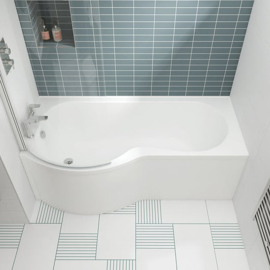 Crawford P-Shaped Shower Bath 1500mm x 700mm/850mm - Left Handed (inc Leg Set)