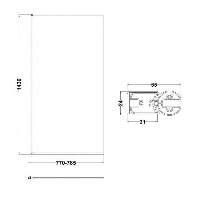 Square Bath Screen