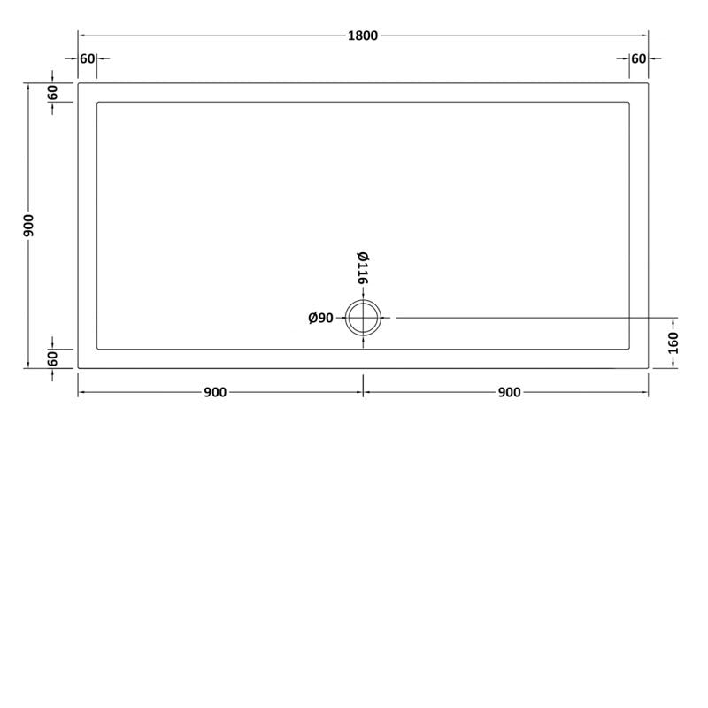 Rectangular Shower Tray 1800 x 900mm