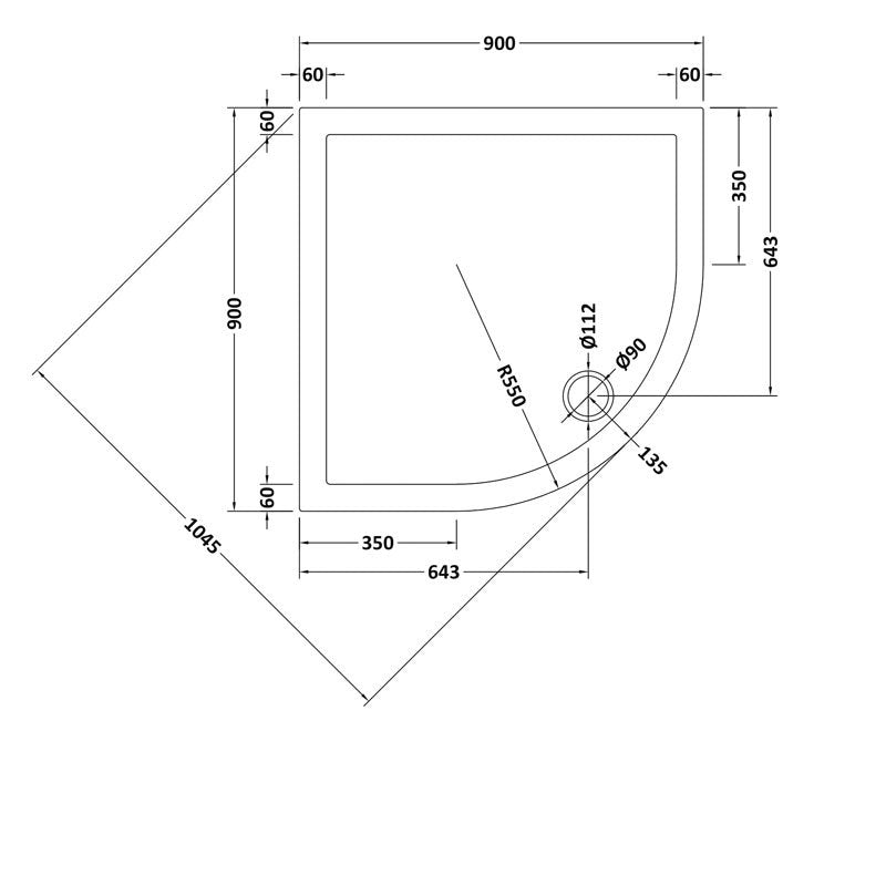 Quad Shower Tray 900 x 900mm