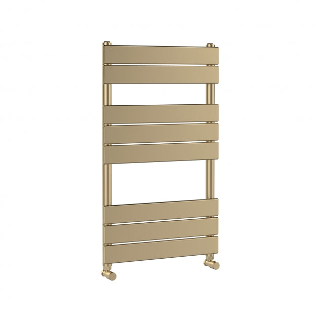 Crawford Piazza Flat Panel Heated Towel Rail 840mm H x 500mm W - Brushed Brass