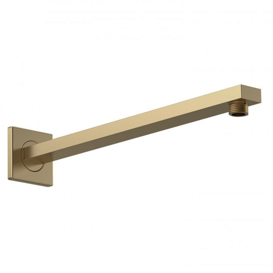 Crawford Windon Rectangular Wall Mounted Shower Arm 410mm Length - Brushed Brass