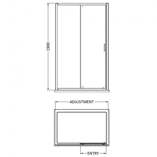 1900 x 1000mm Sliding Shower Door