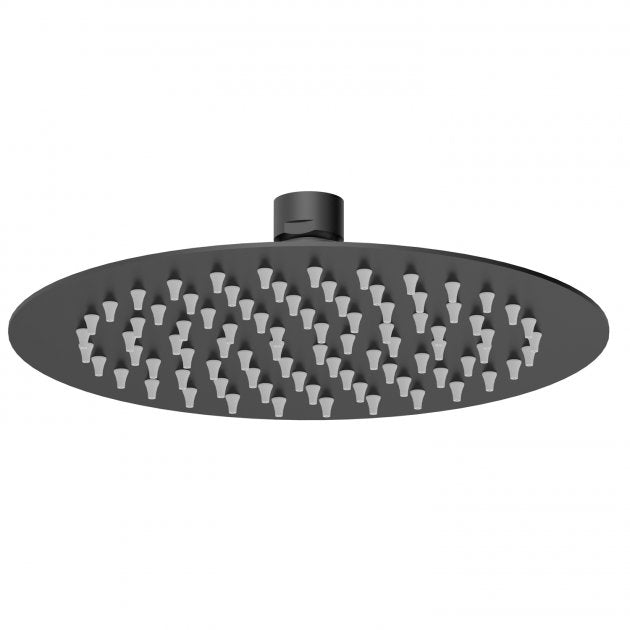 Crawford Arvan Round Fixed Shower Head 200mm x 200mm - Matt Black